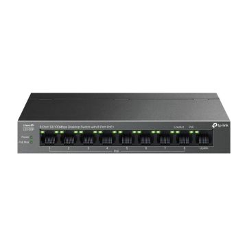 TP-Link LiteWave LS109P netwerk-switch Unmanaged Fast Ethernet (10/100) Power over Ethernet (PoE) Zwart (LS109P) thumbnail