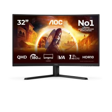 AOC G4 CQ32G4VEAD computer monitor 80 cm (31.5") 2560 x 1440 Pixels Quad HD LED Zwart, Grijs (CQ32G4VE) thumbnail