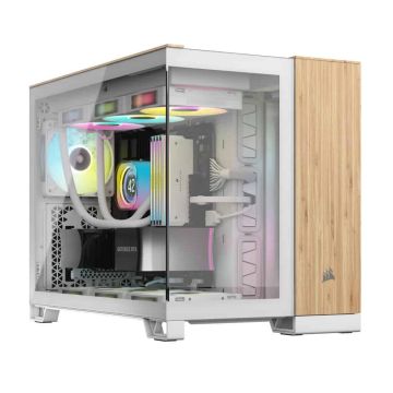 CORSAIR mATX 2500X (Tempered Glass) White/Bamboo Wood (CC-9011288-WW) thumbnail