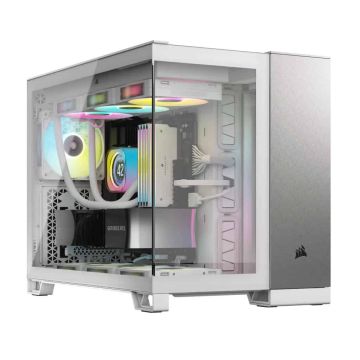 CORSAIR Geh mATX 2500X (Tempered Glass) White/Satin Grey (CC-9011289-WW) thumbnail