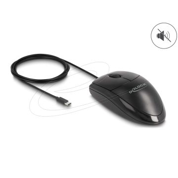 DELOCK Optische USB Type-C Desktop Maus - Lautlos (12114) thumbnail