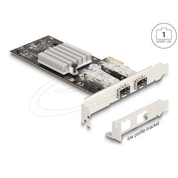 Delock PCI Express x1 Netzwerkkarte Gigabit LAN 2 x SFP i350 (88336) thumbnail
