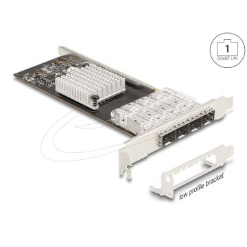 Delock PCI Express x4 Netzwerkkarte Gigabit LAN 4 x SFP i350 (88342) thumbnail
