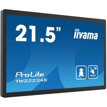 iiyama TW2223AS-B2 beeldkrant Interactief flatscreen 54,6 cm (21.5") Wifi 345 cd/m² Full HD Zwart Touchscreen Type processor Android 24/7 (TW2223AS-B2) thumbnail