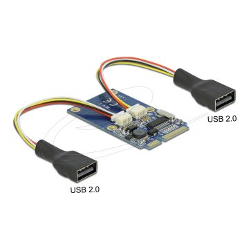 DELOCK Mini PCIe I/O full size 2 x USB 2.0 Typ-A Buchse (95242) thumbnail
