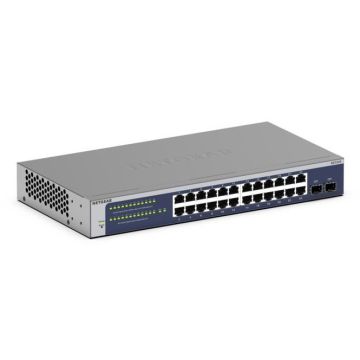 NETGEAR GS724T Managed L2+/L3 Gigabit Ethernet (10/100/1000) 1U Blauw, Grijs (GS724T-600EUS) thumbnail