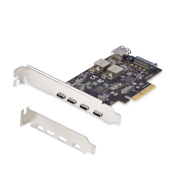 StarTech.com 5-Port USB PCIe Kaart, USB 3.2 10Gbps, PCI Express Kaart met 4x USB-C Poorten, 1x USB-A Interne Poort, USB PCIe Controller Kaart, Windows/macOS/Linux (PS4C3IA3-USB-C-CARD) thumbnail