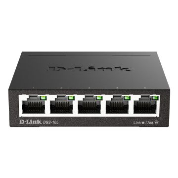 D-Link DGS-105 Unmanaged L2 Gigabit Ethernet (10/100/1000) Zwart (DGS-105) thumbnail