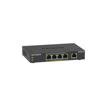 NETGEAR GS305Pv3 Unmanaged Gigabit Ethernet (10/100/1000) Power over Ethernet (PoE) Zwart (GS305P-300EUS) thumbnail
