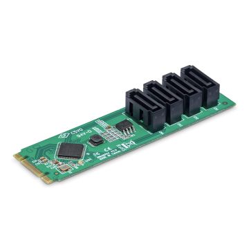 StarTech.com 4-Port M.2 naar SATA Adapter Kaart, M.2 PCIe 3.0 naar SATA HDD/SSD Uitbreidingskaart, ASM1064 Chipset, M.2 NVMe naar 4x HDD/SSD voor Windows/macOS/Linux (4P-SATA-M2-ADAPTER) thumbnail