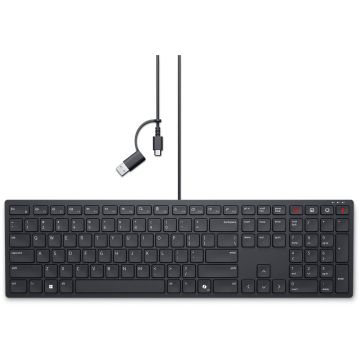 DELL Pro bekabeld samenwerkingstoetsenbord - KB525C - VS internationaal (QWERTY) (KB525C-EN-EMEA) thumbnail