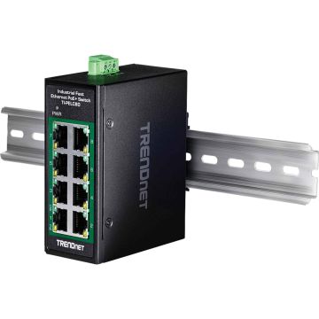 TRENDnet 8-Port Industrial Fast Ethernet. PoE+ DIN-Rail Switch (TI-PELC80) thumbnail