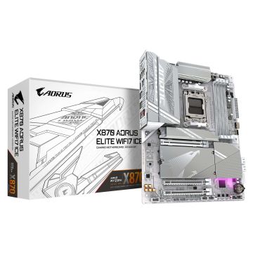 GIGABYTE X870 AORUS ELITE WIFI7 ICE AMD X870 Socket AM5 ATX (X870 A ELITE WF7 ICE) thumbnail