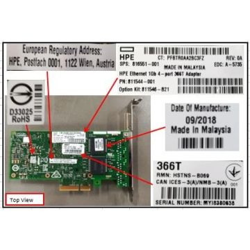 HP SPS-PCA NIC G3 4P BASE-T X710-T4L Sp Adp (P35170-001) thumbnail
