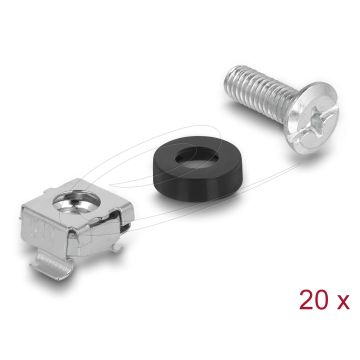 DELOCK Befestigungsset für Netzwerkschrank 20 Stück schwarz (66548) thumbnail