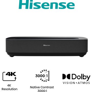 Hisense PL1SE projection TV Projector met ultrakorte projectieafstand 2100 ANSI lumens UHD 4K (3840x2160) Zwart, Donkergrijs (PL1SE) thumbnail