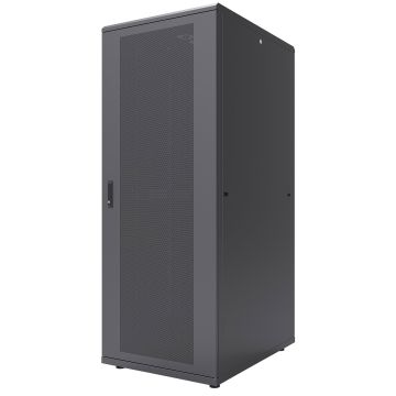 Intellinet 19" serverkast vrijstaand, 47U, 800x1200 mm (breedte x diepte), zwart, bouwpakket (flatpack), max. 1500 kg, meerpuntsdeurslot, 1 slot per zijpaneel, bruikbare diepte 123–973 mm, IP20, staal (714105) thumbnail