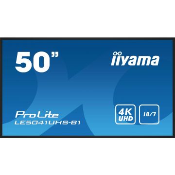 iiyama LE5041UHS-B1 beeldkrant Digitale signage flatscreen 125,7 cm (49.5") LCD 350 cd/m² 4K Ultra HD Zwart 18/7