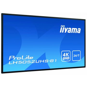 iiyama LH5052UHS-B1 beeldkrant Digitale signage flatscreen 125,7 cm (49.5") VA 500 cd/m² 4K Ultra HD Zwart Type processor Android 8.0 24/7