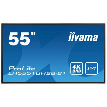 iiyama LH5551UHSB-B1 beeldkrant Interactief flatscreen 137,2 cm (54") IPS 800 cd/m² 4K Ultra HD Zwart 24/7