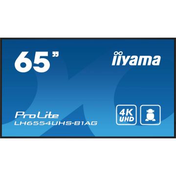 iiyama LH6554UHS-B1AG beeldkrant Digitale signage flatscreen 165,1 cm (65") LCD Wifi 4K Ultra HD Zwart Type processor Android 11 24/7