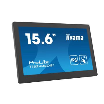 iiyama T1624MSC-B1 computer monitor 39,6 cm (15.6") 1920 x 1080 Pixels Full HD LED Touchscreen Zwart (T1624MSC-B1) thumbnail