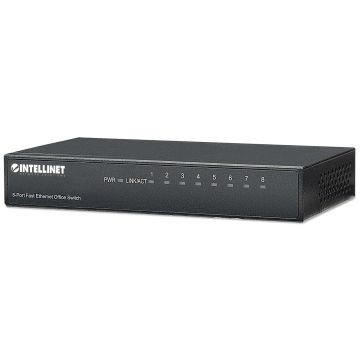 Intellinet 8-Port Fast Ethernet Office Switch Fast Ethernet (10/100) Zwart (523318) thumbnail