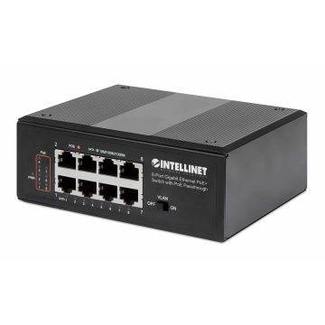 INTELLINET 8-Port PoE+ Gigabit Switch mit PoE-Passthrough (561624) thumbnail