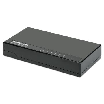 Intellinet 5-poorts Gigabit Ethernet netwerk switch, desktopuitvoering, kunststof behuizing, IEEE 802.3az energiezuinig ethernet, 3 jaar garantie (561747) thumbnail