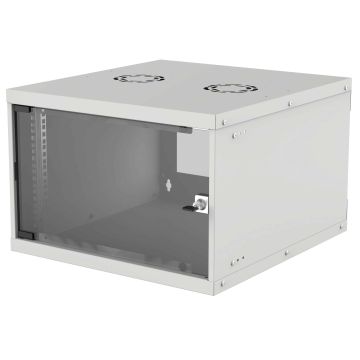 Intellinet 19" netwerkkast wand (basic), 6U, 400 mm diep, grijs, bouwpakket, max. 50 kg, bruikbare diepte 340 mm, glazen deur, montagemateriaal niet inbegrepen (714150) thumbnail