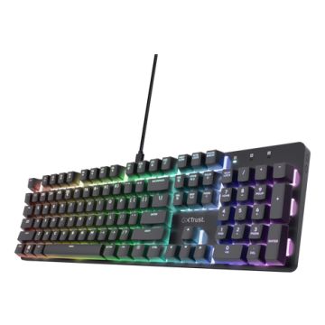 Trust GXT 871 Zora Gaming Toetsenbord - Mechanisch toetsenbord – QWERTY US-indeling – RGB-verlichting – Zwart (25510) thumbnail