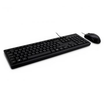 Inter-Tech KB-118 EN toetsenbord Inclusief muis USB QWERTY Engels Zwart