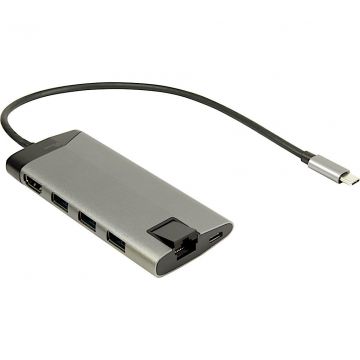 Inter-Tech GDC-802 USB 3.2 Gen 1 (3.1 Gen 1) Type-C 1000 Mbit/s Grijs