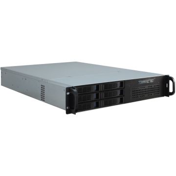 Inter-Tech IPC 2U-2406 Rack Zwart, Zilver (88887196) thumbnail