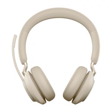 Jabra Evolve2 65, UC Stereo Headset Draadloos Hoofdband Kantoor/callcenter USB Type-A Bluetooth Beige