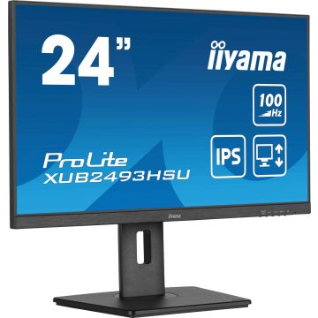 iiyama XUB2493HSU-B7 computer monitor 60,5 cm (23.8") 1920 x 1080 Pixels Full HD LED Zwart (XUB2493HSU-B7) thumbnail