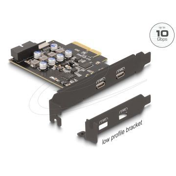 DELOCK PCI Express x4 Karte zu 2 x extern USB Type-C (90345) thumbnail
