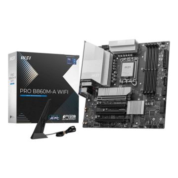 MSI PRO B860M-A WIFI moederbord Intel B860 LGA 1851 (Socket V1) micro ATX (7E42-002R) thumbnail