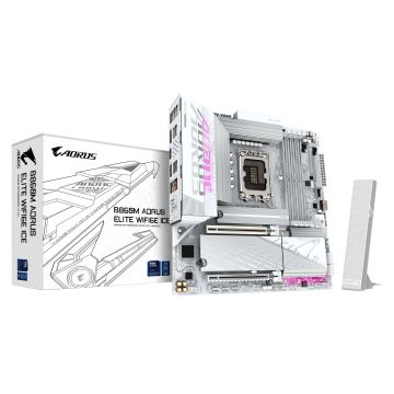 GIGABYTE B860M AORUS ELITE WF6E ICE Intel B860 LGA 1851 (Socket V1) micro ATX (B860M A ELT WF6E ICE 1.0) thumbnail