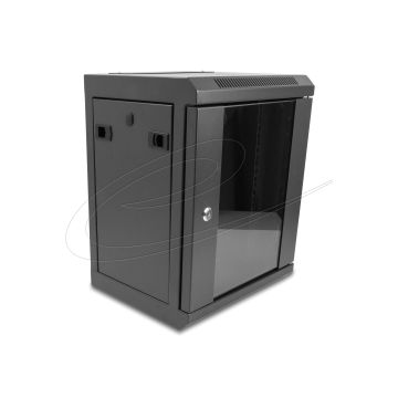 DELOCK 10 Netzwerkschrank mit Glastür 8 HE schwarz (43418) thumbnail