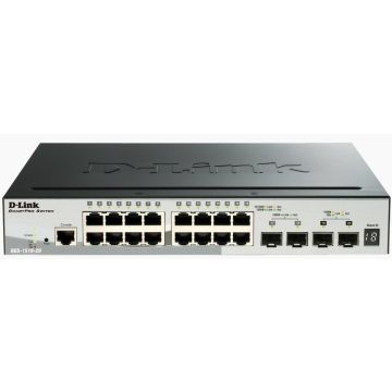D-Link DGS-1510-20 netwerk-switch Managed L3 Gigabit Ethernet (10/100/1000) Zwart (DGS-1510-20) thumbnail