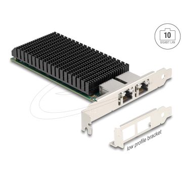 DELOCK PCI Express x8 Netzwerkkarte 10 Gigabit LAN 2 x RJ45 (88522) thumbnail