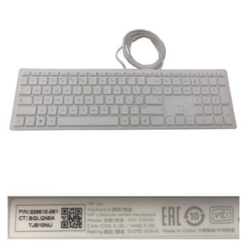HP WHT Cheddar wired USB KBD SWIS2 (928510-111) thumbnail