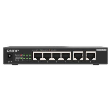 QNAP QSW-2104-2T-R2 netwerk-switch Unmanaged 10G Ethernet (100/1000/10000) Desktop Zwart (QSW-2104-2T-R2) thumbnail