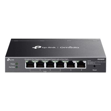 TP-Link Omada ES206GP netwerk-switch Managed Gigabit Ethernet (10/100/1000) Power over Ethernet (PoE) Zwart (ES206GP) thumbnail
