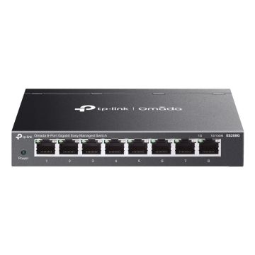 TP-Link Omada ES208G netwerk-switch Managed L2 Gigabit Ethernet (10/100/1000) Zwart (ES208G) thumbnail