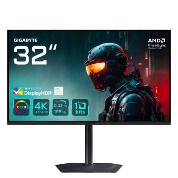 GIGABYTE MO32U computer monitor 80 cm (31.5") 3840 x 2160 Pixels 4K Ultra HD OLED Zwart (MO32U) thumbnail