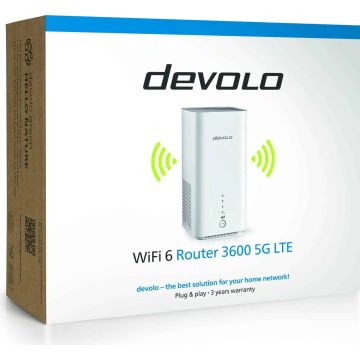 devolo WiFi 6 Router 3600 5G LTE AX3600 Dualband, 1x 2.5G WAN/LAN, 1x 1G LAN (7267) thumbnail