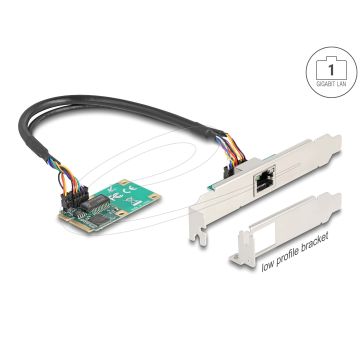 DELOCK Mini PCIe I/O PCIe full size 1 x RJ45 Gigabit LAN (95268) thumbnail