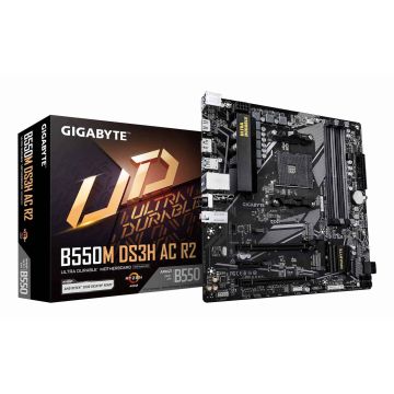 GIGABYTE B550M DS3H AC R2 moederbord AMD B550 Socket AM4 micro ATX (B550M DS3H AC R2) thumbnail